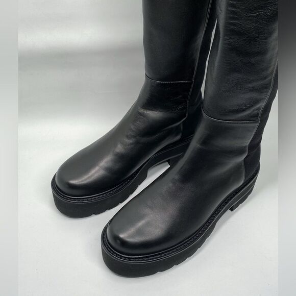 Stuart Weitzman 5050 Over-The-Knee Leather Combat Boots size 4.5 - Picture 6 of 16